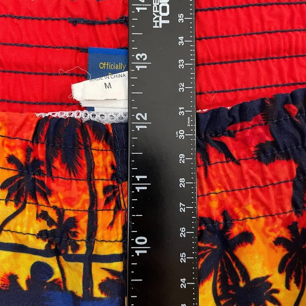Corona Extra Beer Swim Trunks Men M Navy Palm Trees Beach Tropical Surf